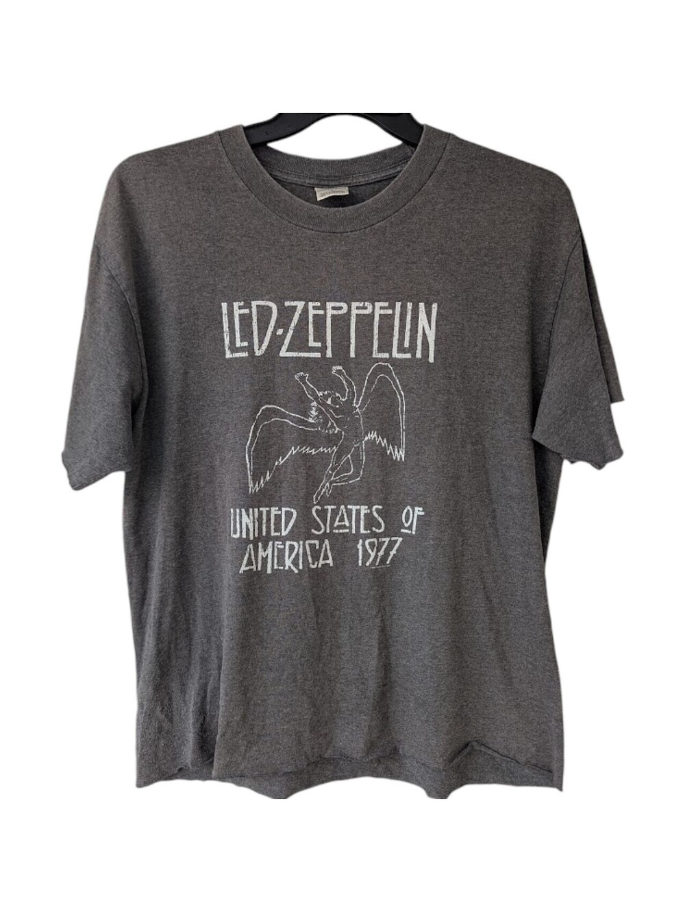Vintage 2003 Led Zeppelin 1977 US Tour T-Shirt Mens L Cygnus Mythgem Cropped y2k